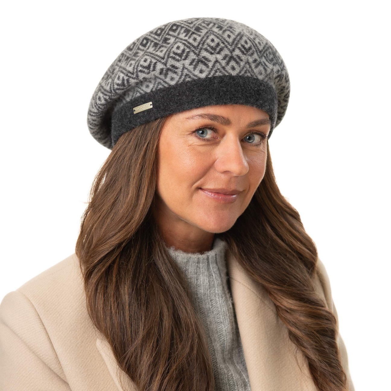 Seeberger Virgin Wool Slouchy Beret With Turn Up Burgundy 24 main image 0