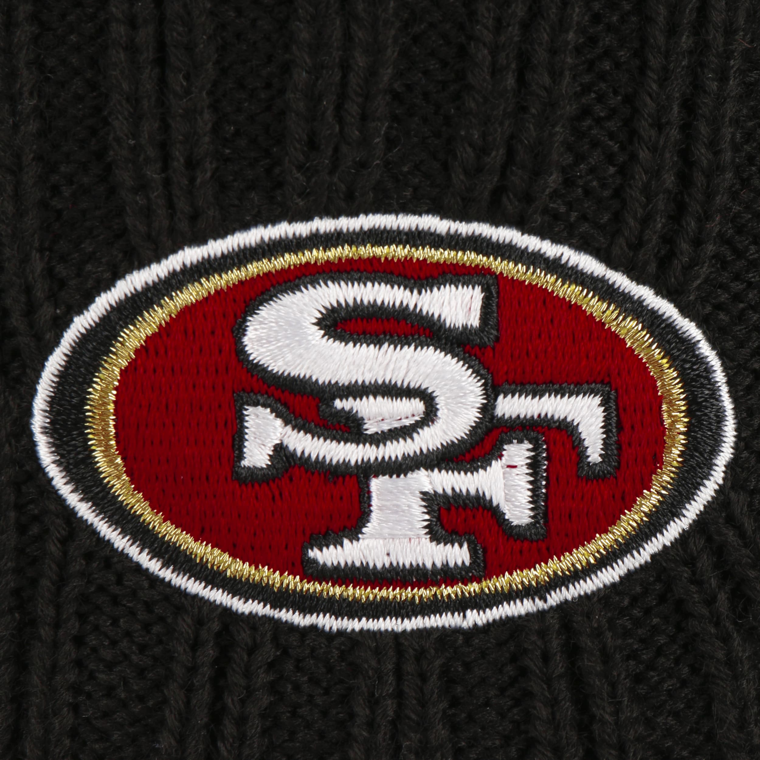 Official New Era San Francisco 49ERS Striped White Cuff Beanie Hat