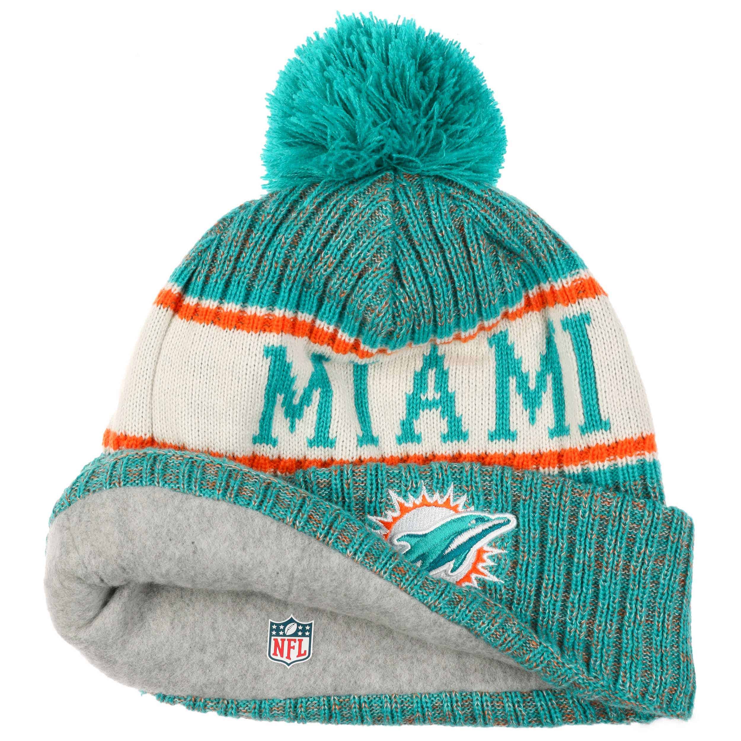 2016 New Era NFL Miami Dolphins On-Field Knit Beanie Hat