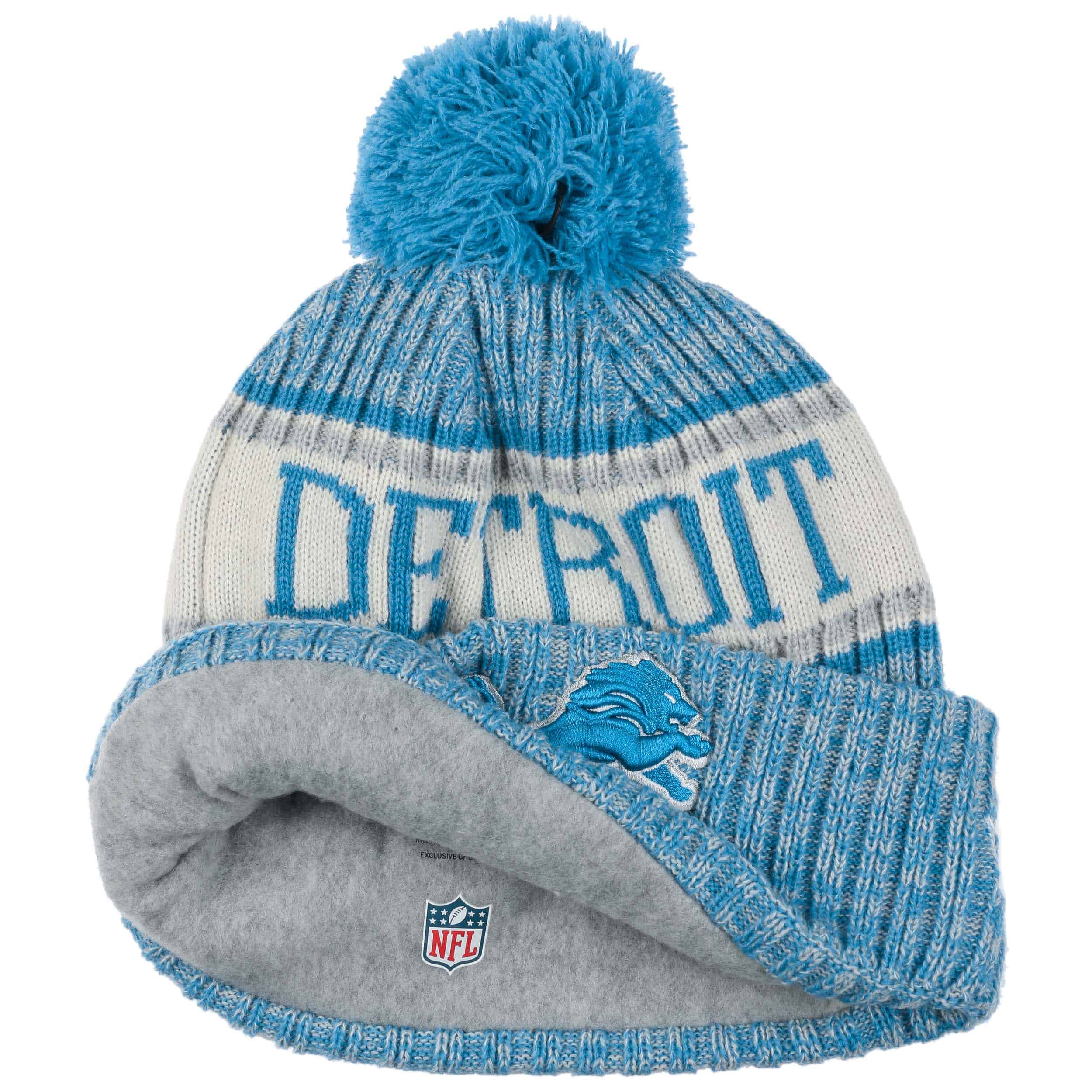 Detroit Lions Toddler Jacquard Cuffed Knit Hat With Pom