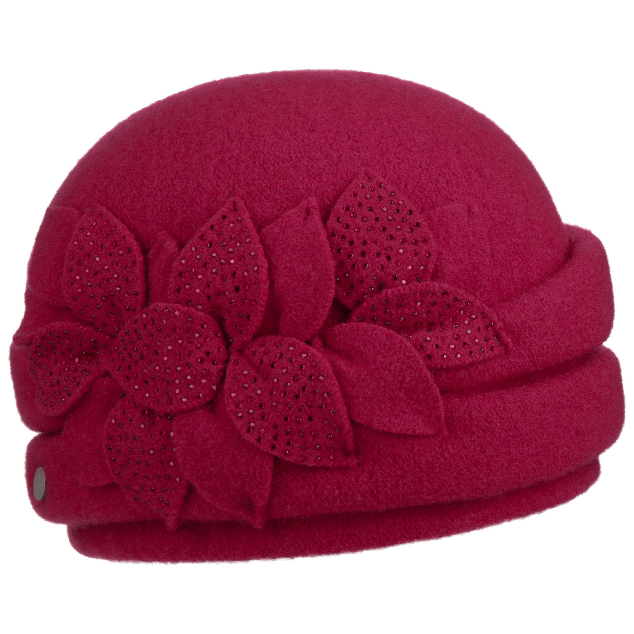 Lierys Dark Orbita Milled Wool Hat Red, One Size, Women Wool Beanie Women ́s Winter