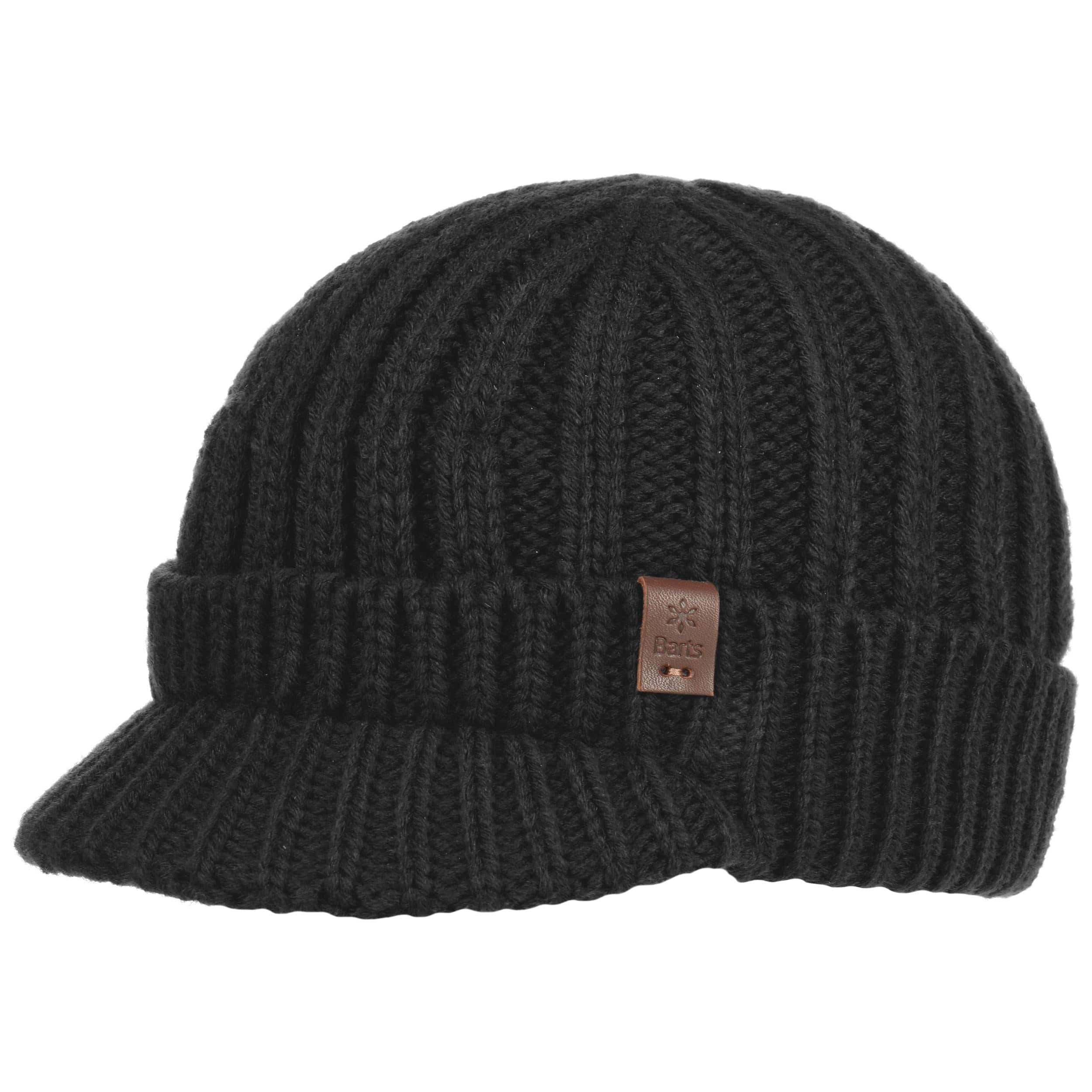 peaked bobble hat