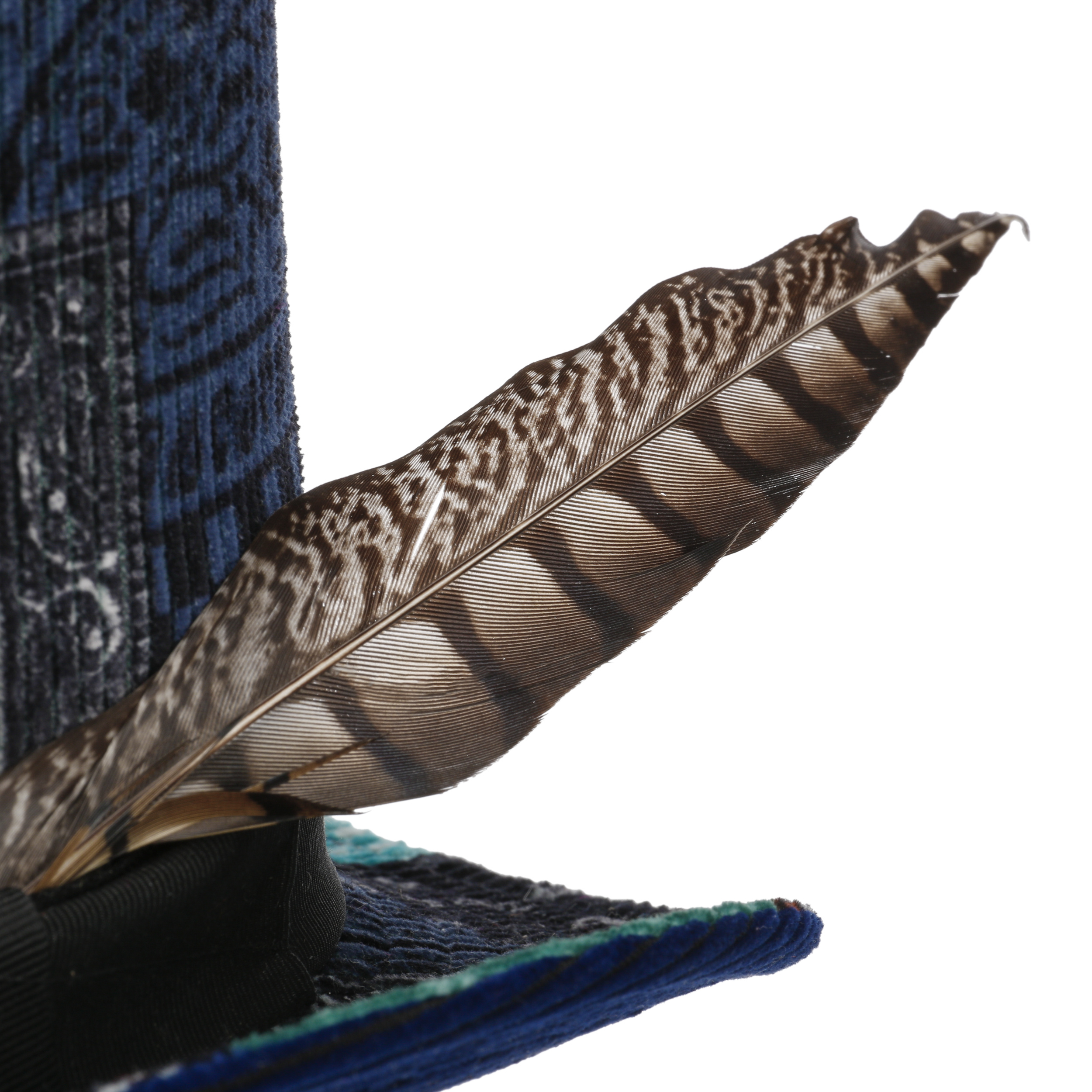 Patchwork Top Hat with Feather by Alfonso D’Este 178,95