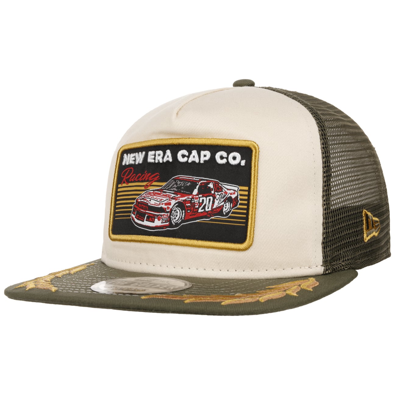 RAVERACERS×NEW ERA mesh cap Motorsport Trucker Cap by New Era --> Shop Hats, Beanies