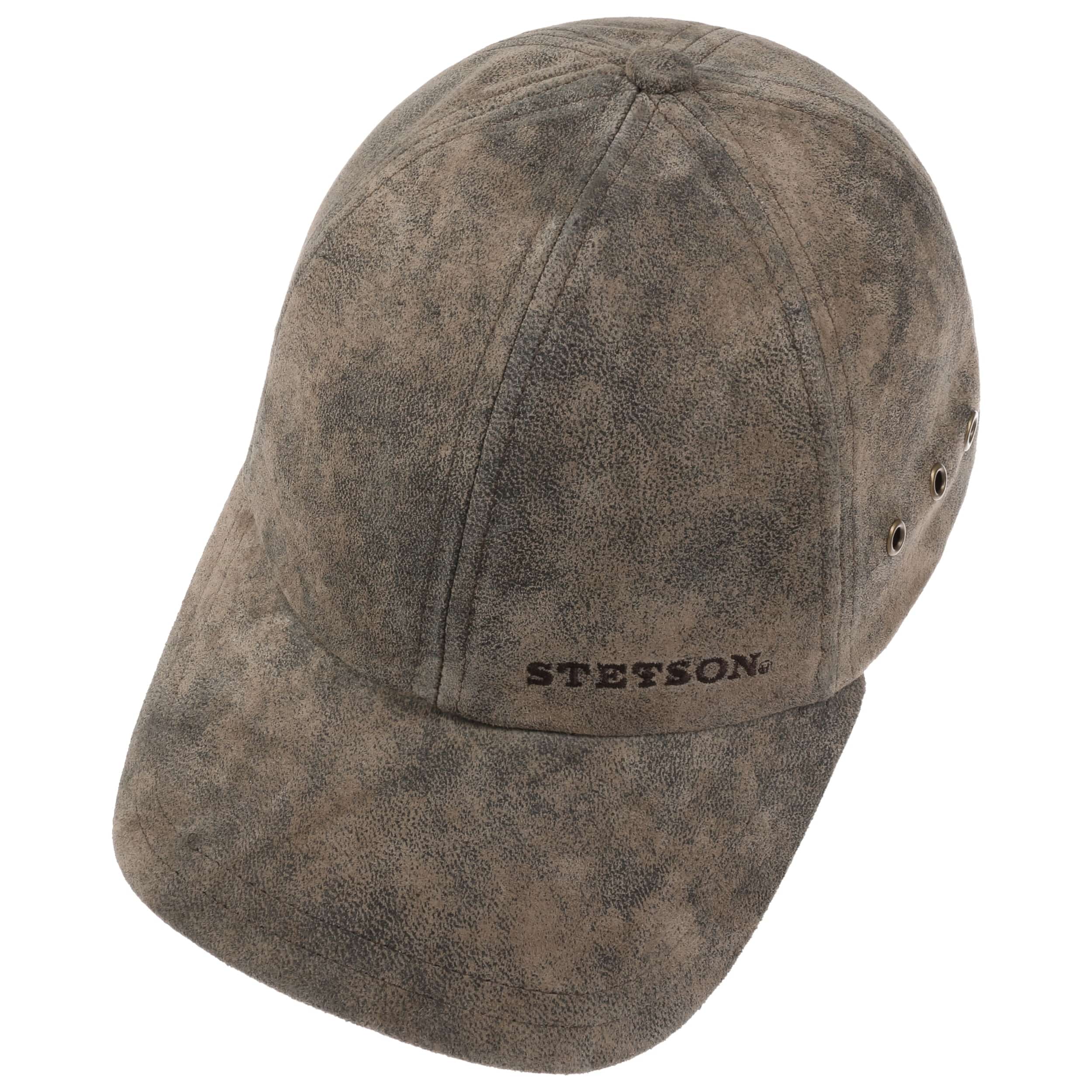 stetson leather baseball cap