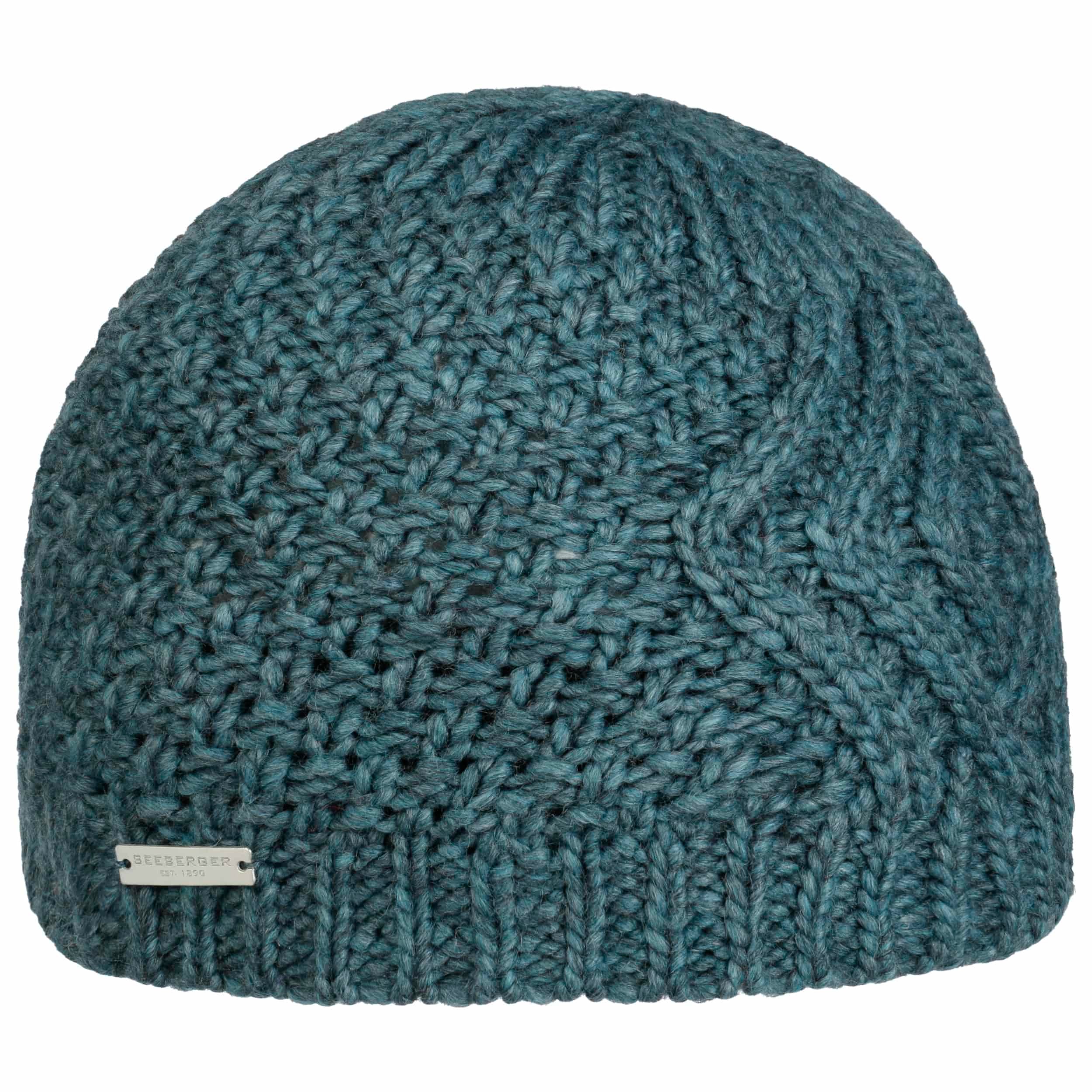 Seeberger Berretto Lungo In Cotone Per Donna - Beanie Con Bordo Arrotolato, Taglia Unica, Colore Blu