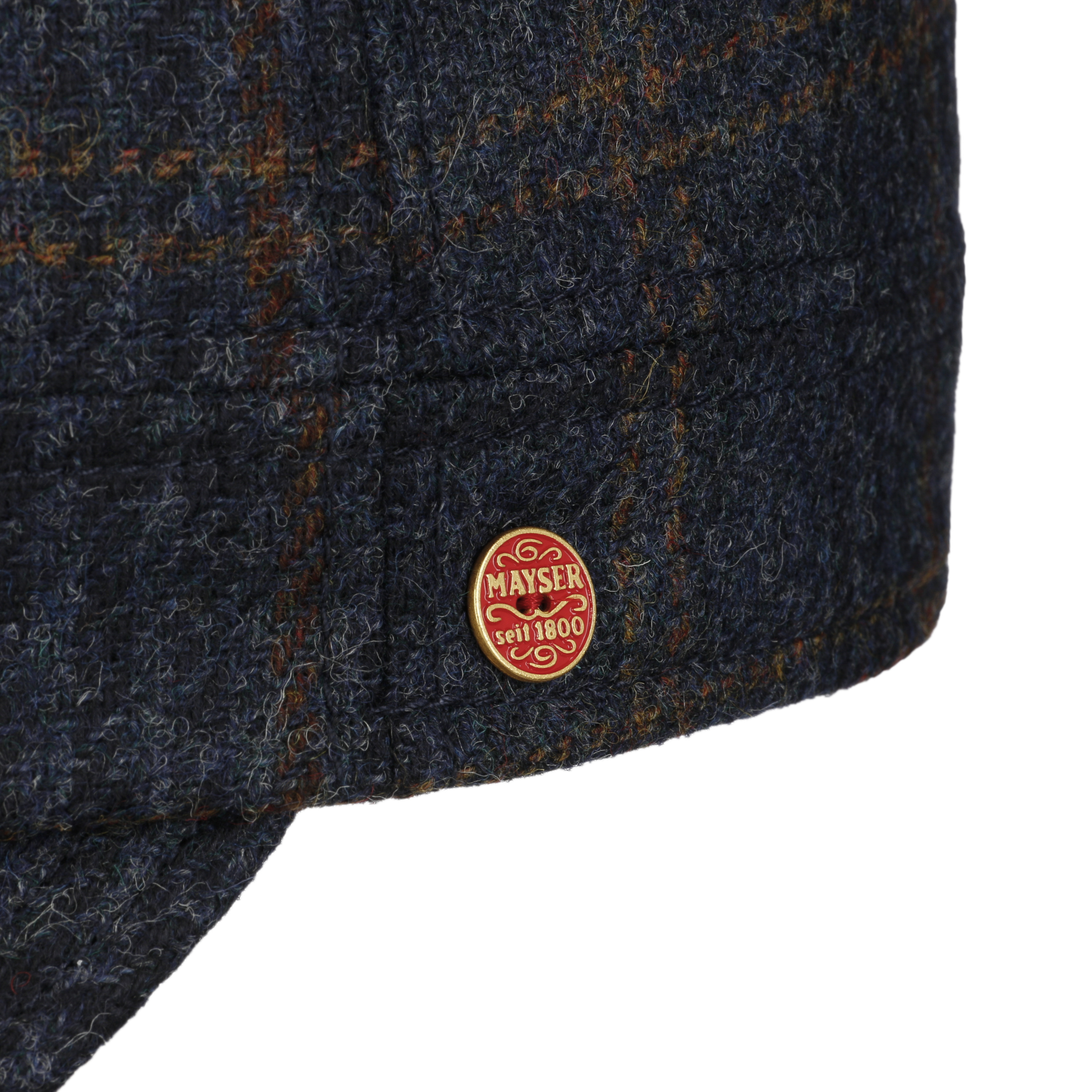 Shetland Wool Check Army Cap By Mayser