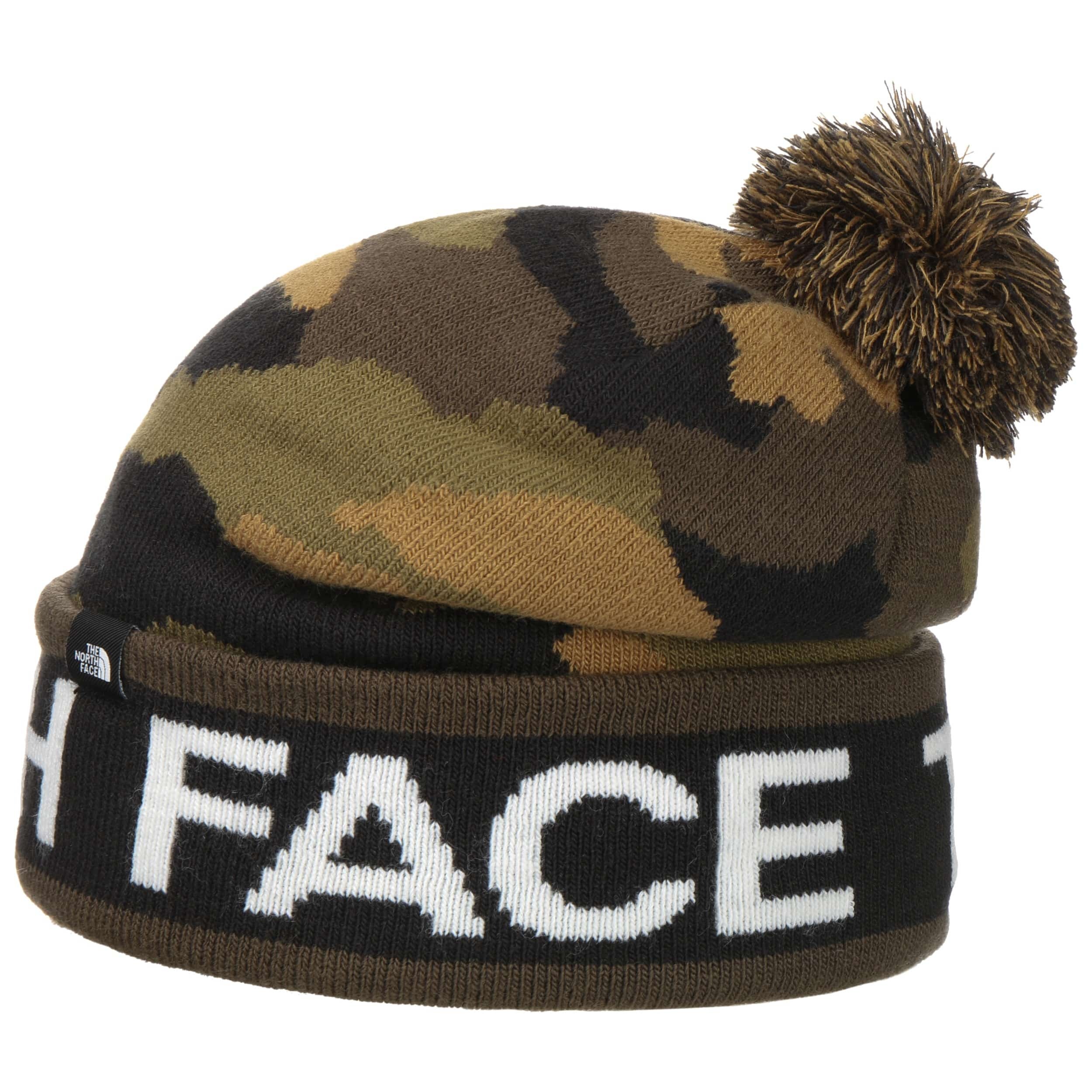 north face camo beanie