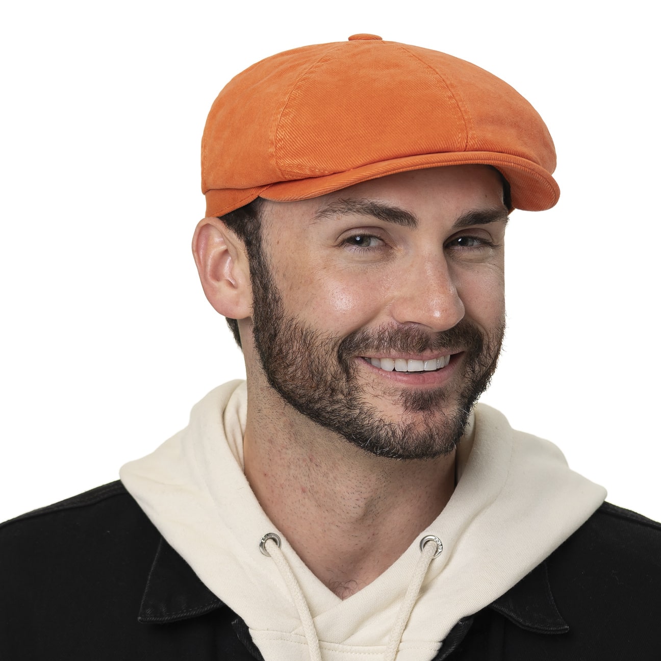 thumbnail image 2 of Stetson 6-Panel Canvas Flat Cap For Men - Navy Cotton Classic Style 2 of 9