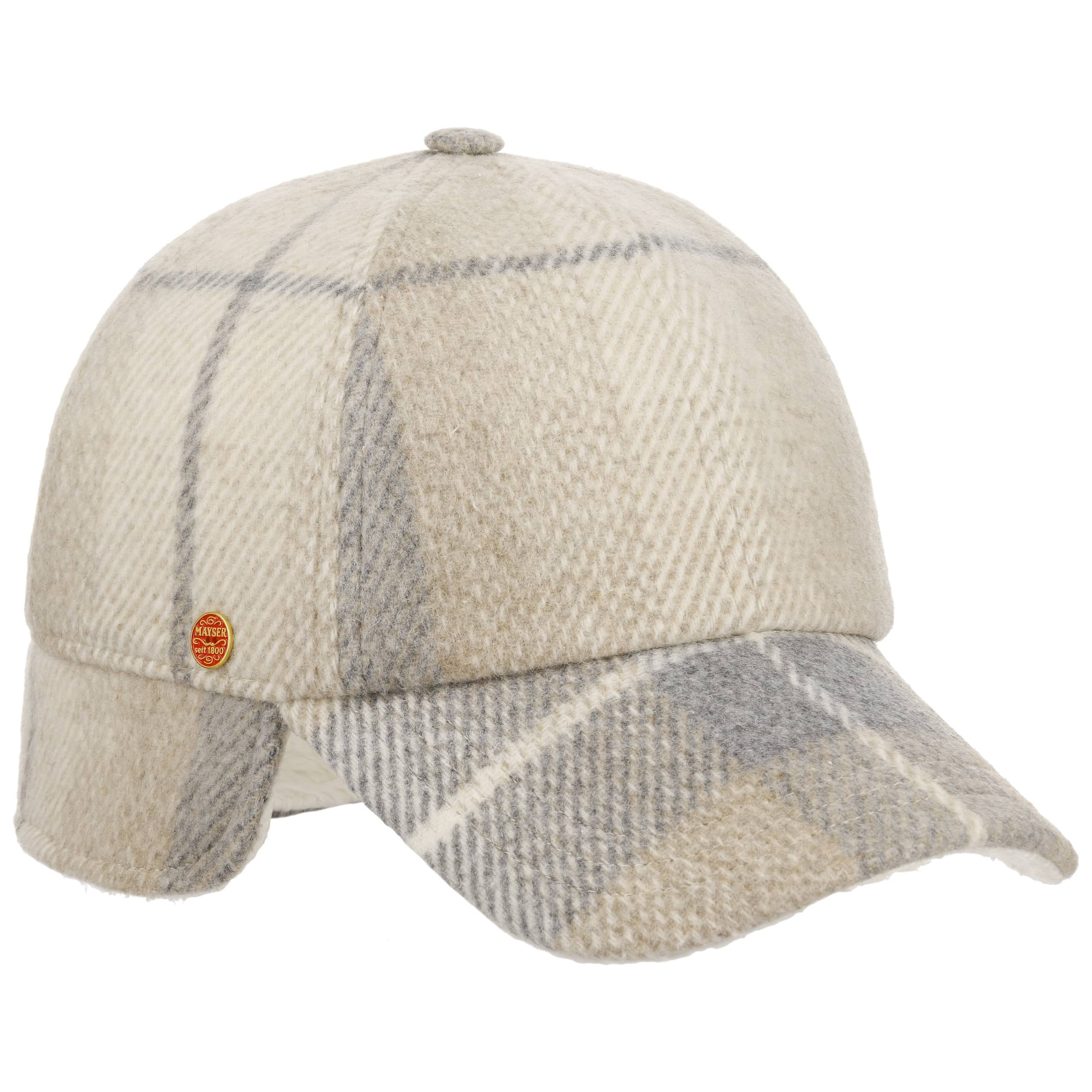 Plaid wool cap with ear flaps online