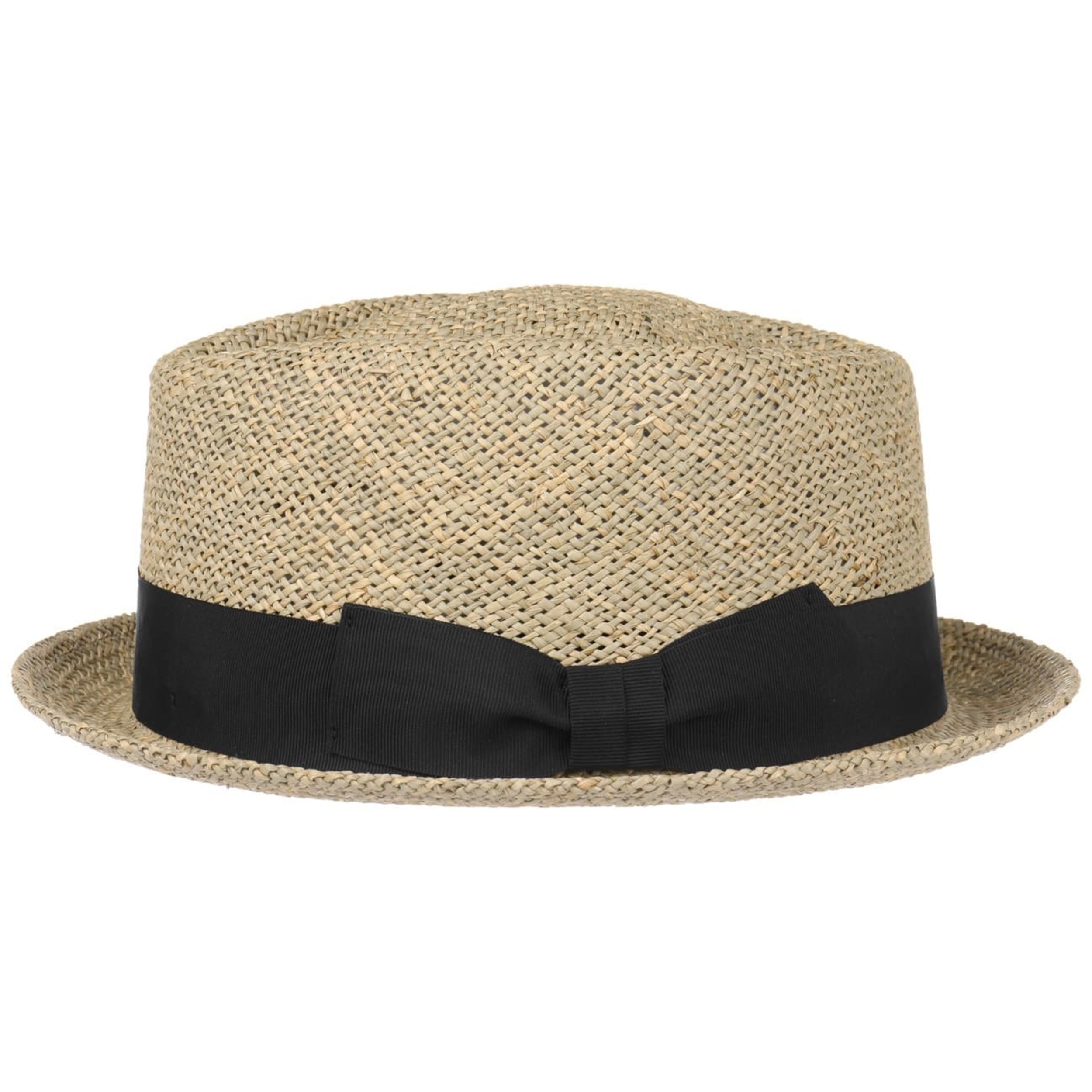 Men's Lightweight Crushable Upturn Brim Straw Fedora Hat - Beige - L