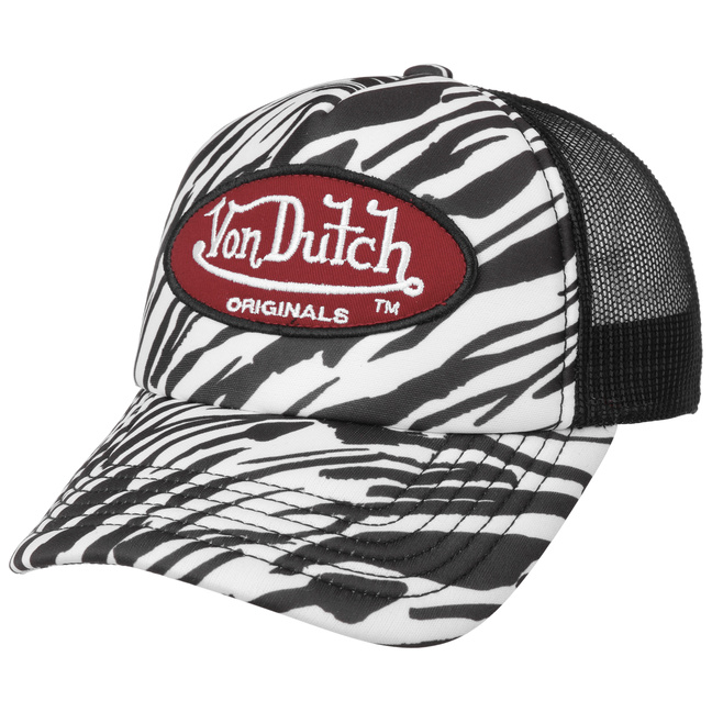 Tampa Oval Patch Zebra Trucker Cap by Von Dutch