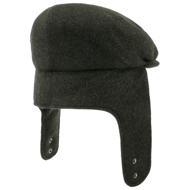 Tweed Bugatti by Kangol Col. olive-mottled, Size M (56-57 cm)