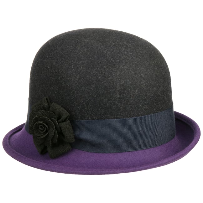 Twotone Cloche Hat with Flower by 
