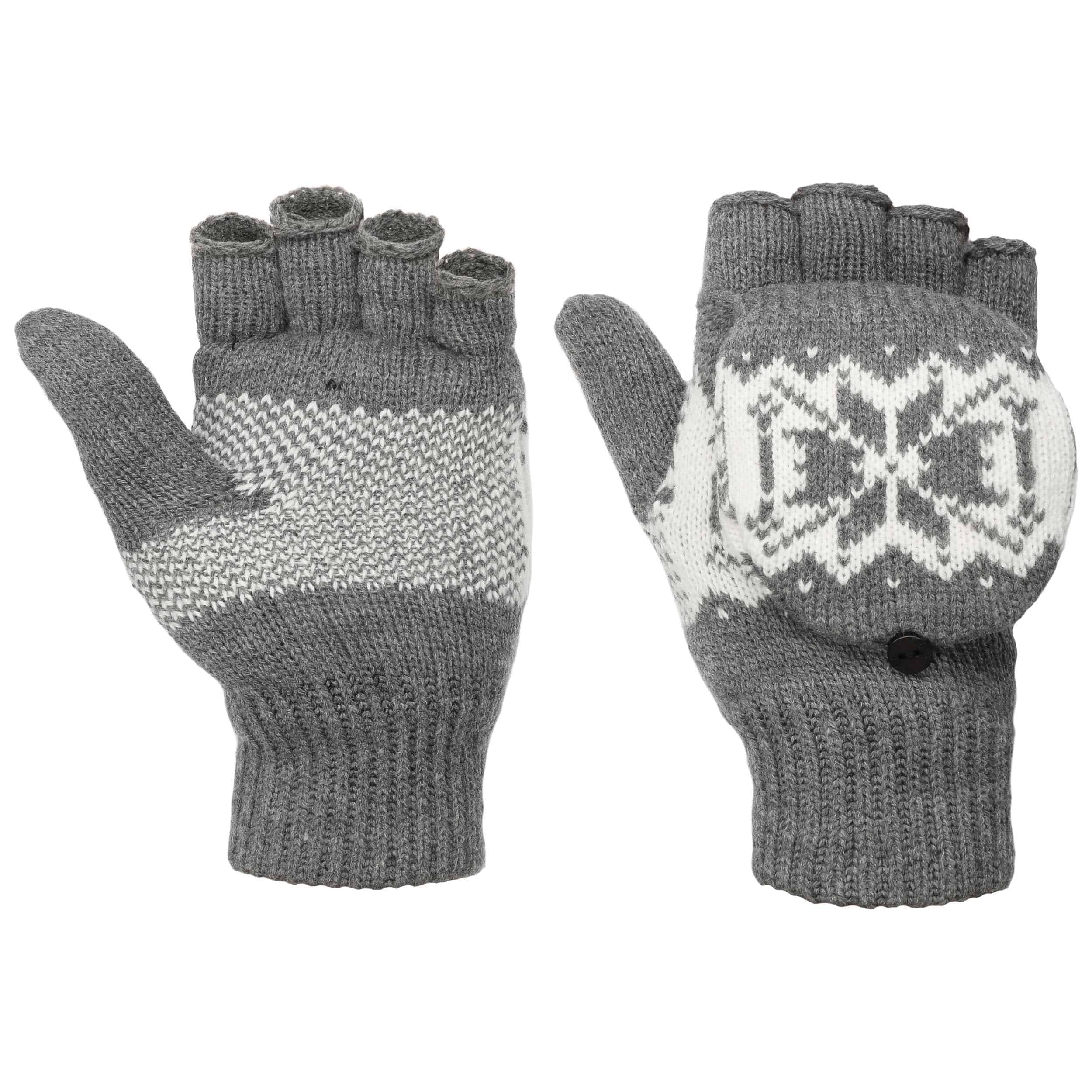 Twotone Thinsulate Fingerless Knit Gloves