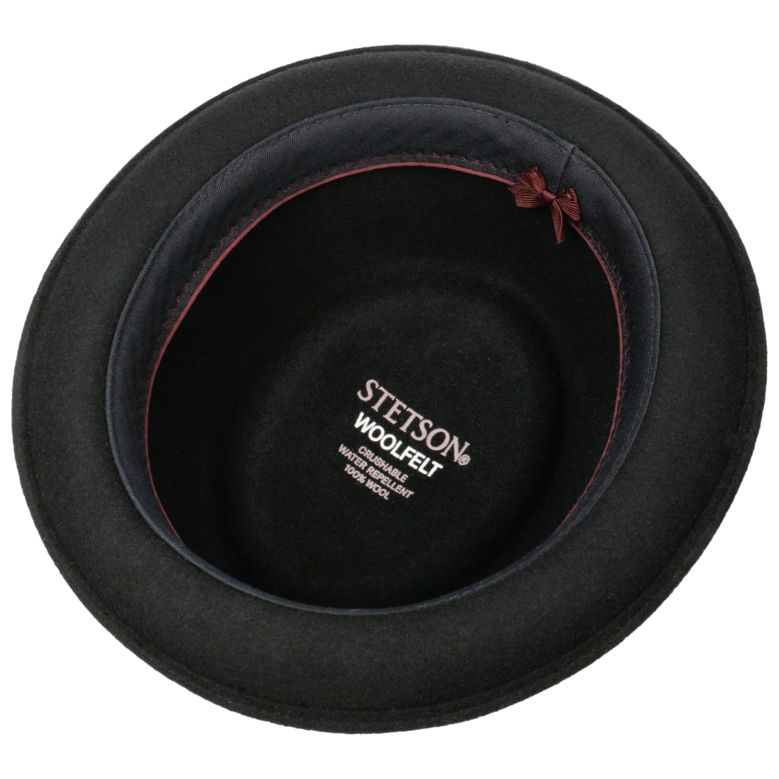 Stetson Wool Felt Cranston Pork Pie Men's Hats in Chocolate