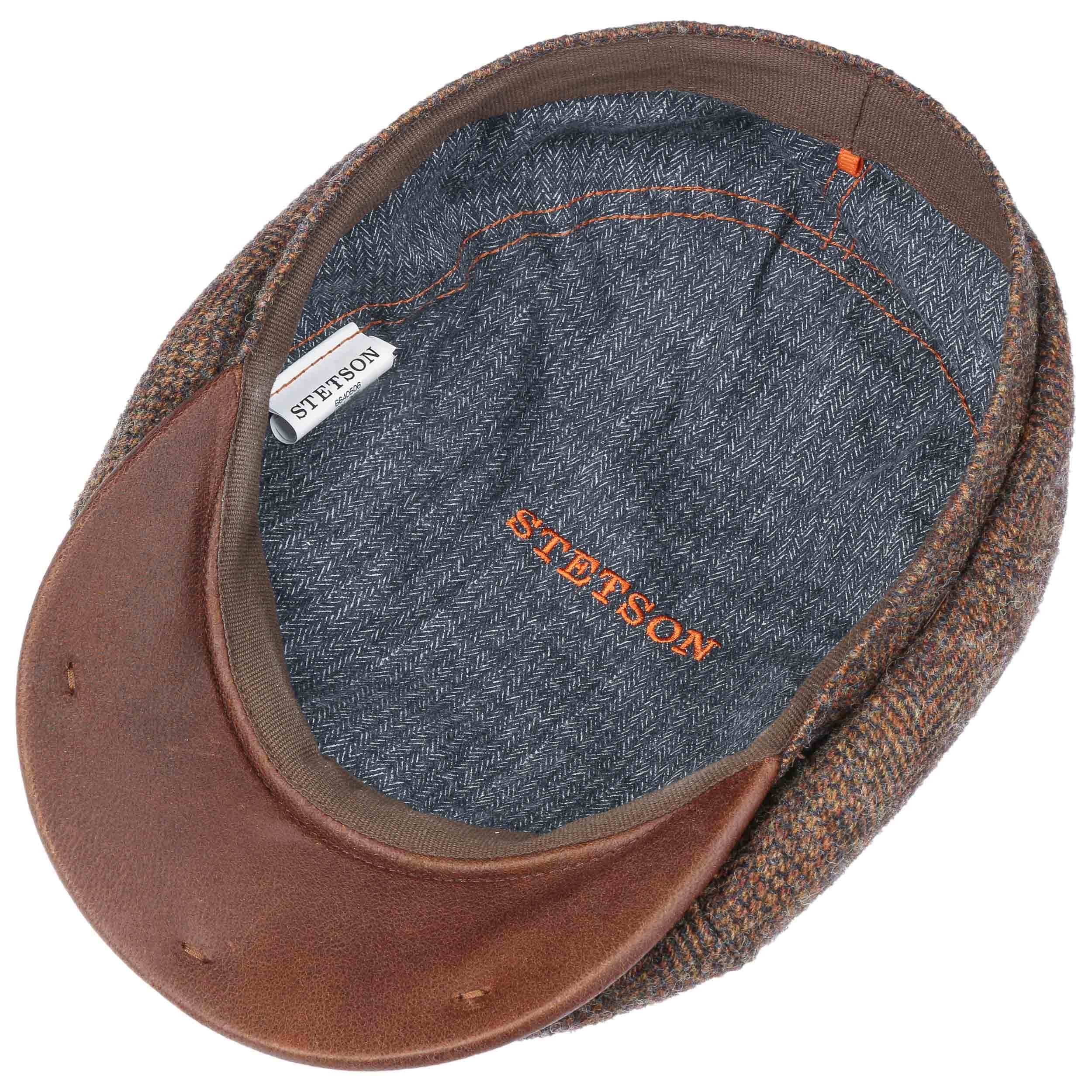 Virgin Wool Goatskin Visor Flat Cap by Stetson - £69.00