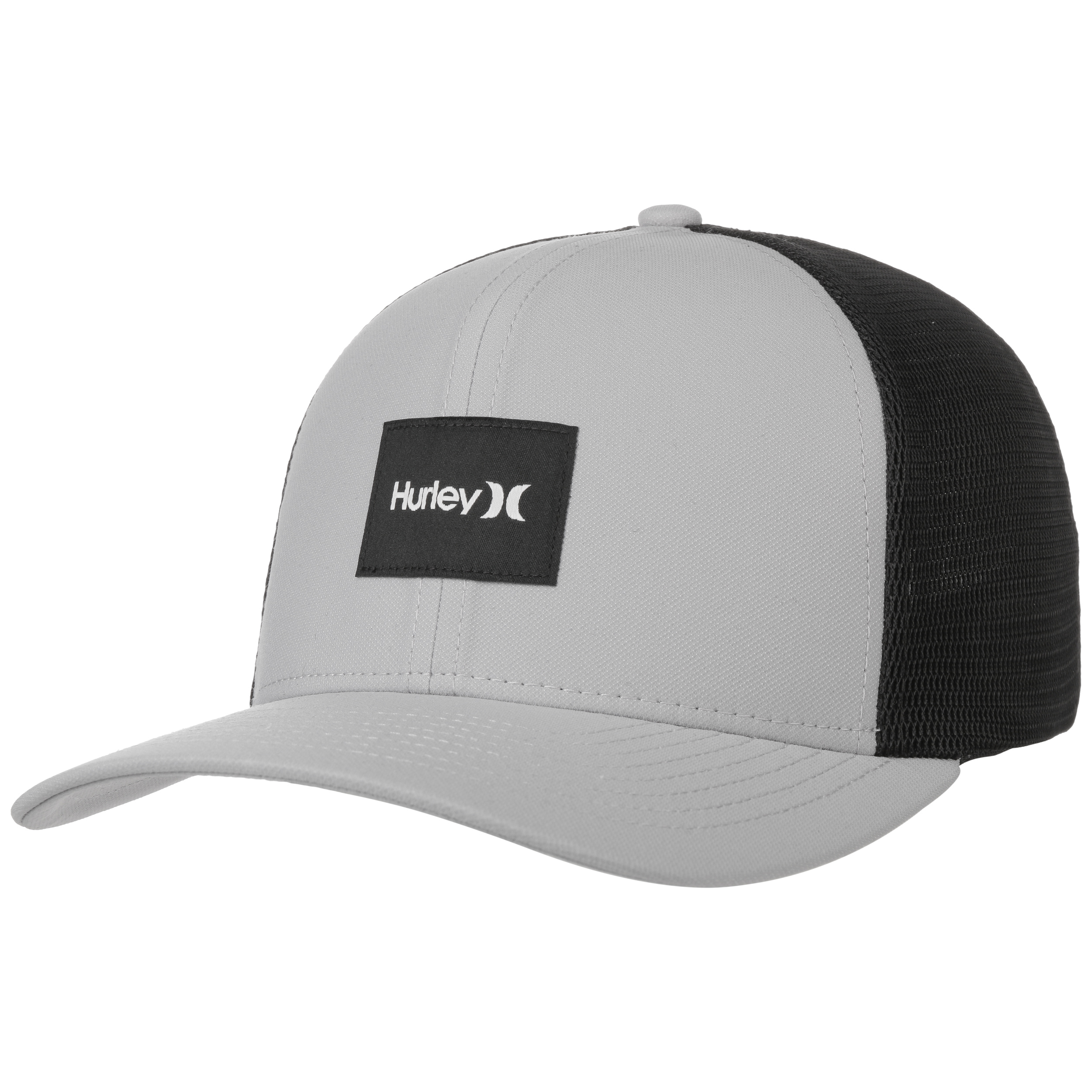 black hurley trucker hat