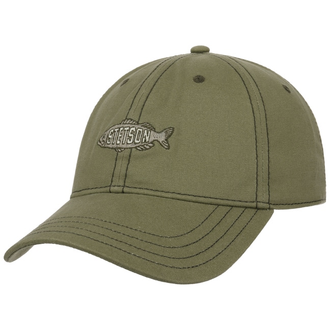 Washed Canvas Fish Cap by Stetson - Olive - Female - Size: One Size