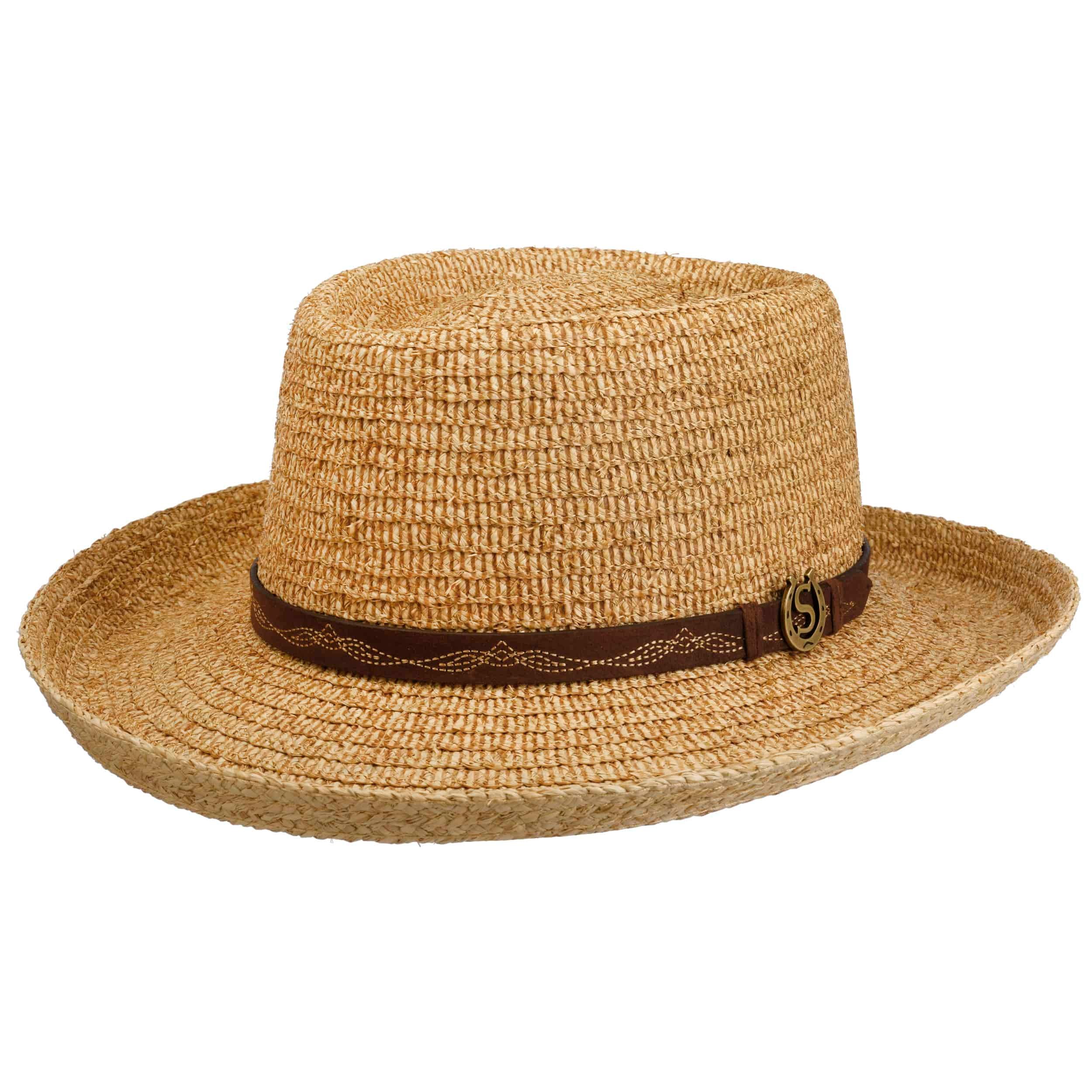 Men's Brown Straw Fedora Hat - Size 64cm (3XL), Casual Summer Hat With Black Band