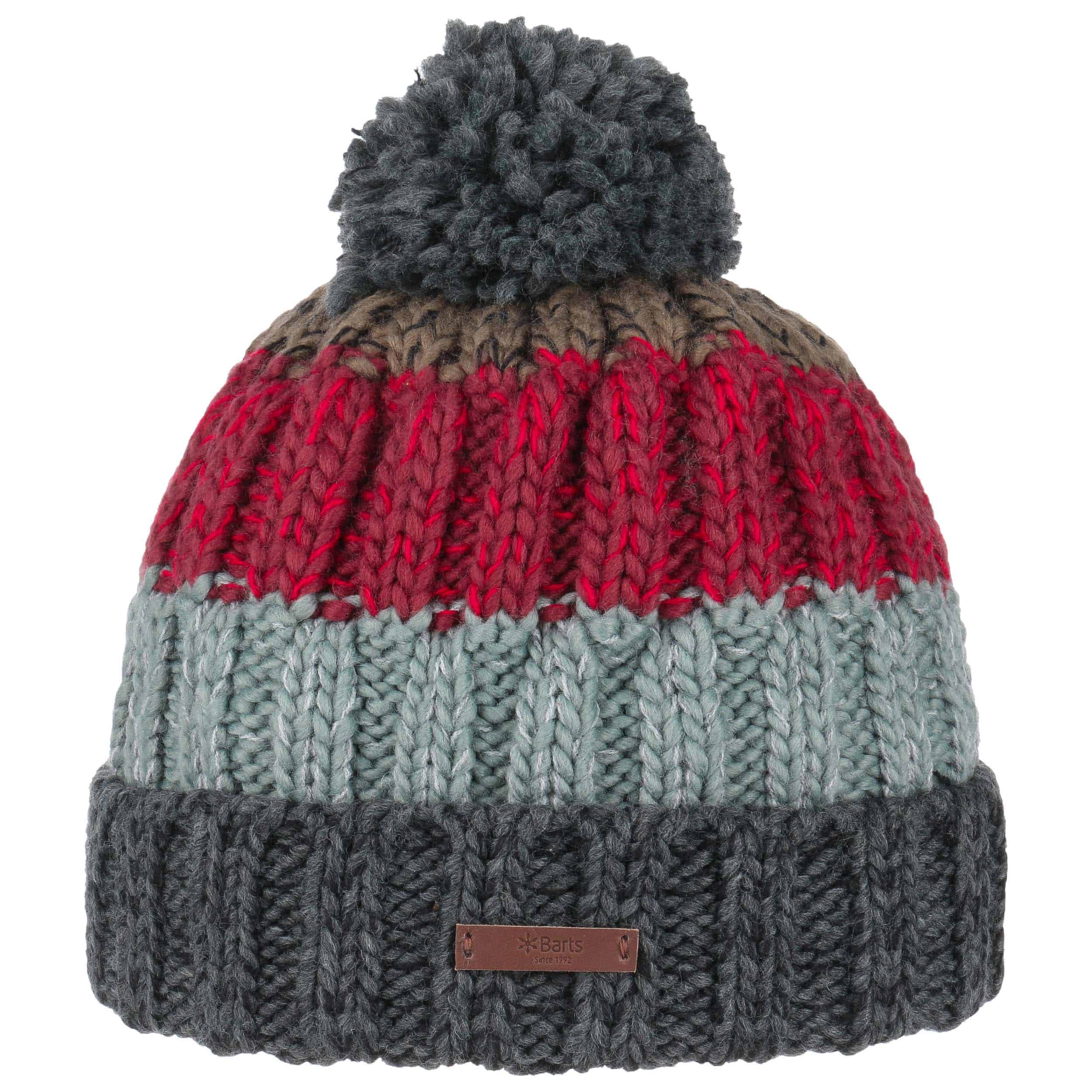 Barts Barts Beanie Knitted Cap Red Moro Fine Knit Pattern Warm 