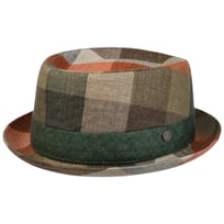 Big Check Pork Pie Linen Hat by Lierys - &pound;70.95