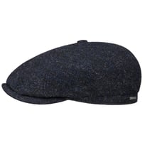 Brooklin Black Herringbone Flat Cap by Stetson - &pound;89.00