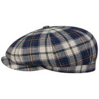 Caroma Check 8 Panel Flat Cap by JJ Hats - &pound;69.95