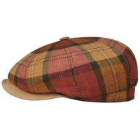 Denriva Check 8 Panel Flat Cap by JJ Hats - &pound;122.95