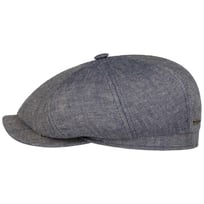 Hatteras 8 Panel Linen Flat Cap by Stetson - &pound;99.00