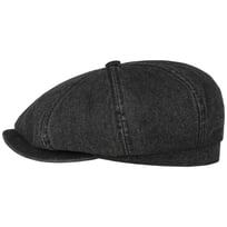 Hatteras Black Denim Flat Cap by Stetson - &pound;89.00