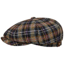 Hatteras Check Harris Tweed Flat Cap by Stetson - &pound;139.00