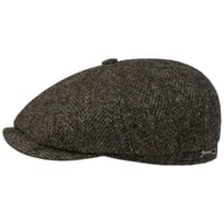 Hatteras Dark Herringbone Flat Cap by Stetson - &pound;149.00