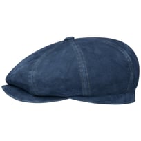 Hatteras Denim Leather Flat Cap by Stetson - &pound;199.00