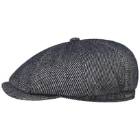 Hatteras Heavy Twotone Twill Flat Cap by Stetson - &pound;129.00