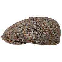 Hatteras Herringbone Stripe Flat Cap by Stetson - &pound;119.00