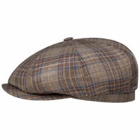 Hatteras Silk Mix Check Flat Cap by Stetson - &pound;149.00