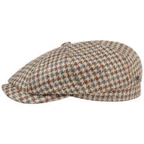 Hatteras Tricolour Houndstooth Flat Cap by Stetson - &pound;94.20