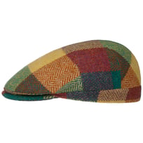 Herringbone Harris Tweed Colour Check Flat Cap - &pound;69.95