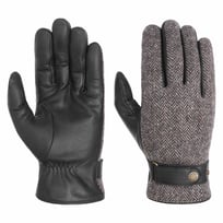 Herringbone Wool Leather Gloves by Stetson - &pound;79.00