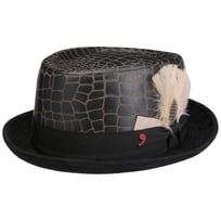 Jhon Leather Pork Pie Hat by Alfonso D�Este - &pound;158.95