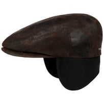 Kent Pigskin Flat Cap with Ear Flaps by Stetson - &pound;94.40