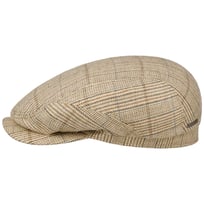 Linen Mix Stripe Driver Flat Cap by Stetson - &pound;112.05