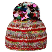 Loresa Paillettes Pompom Hat by GREVI - &pound;105.95