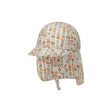 Baby Sun Hat with Neck Flap Sunblock and Chin Straps, Organic Cotton UV 80