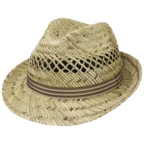 Striped Ribbon Trilby Straw Hat by Lipodo - &pound;22.95