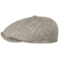 Sustainable Linen Mix 6 Panel Flat Cap by Stetson - &pound;83.95