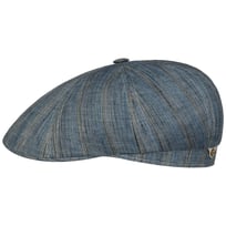Tesrick Stripe Linen Flat Cap by Stetson - &pound;119.00