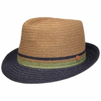 Tricolour Straw Trilby Hat by Mayser - &pound;79.95