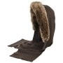 Pandia Hooded Scarf by Gebeana dark brown